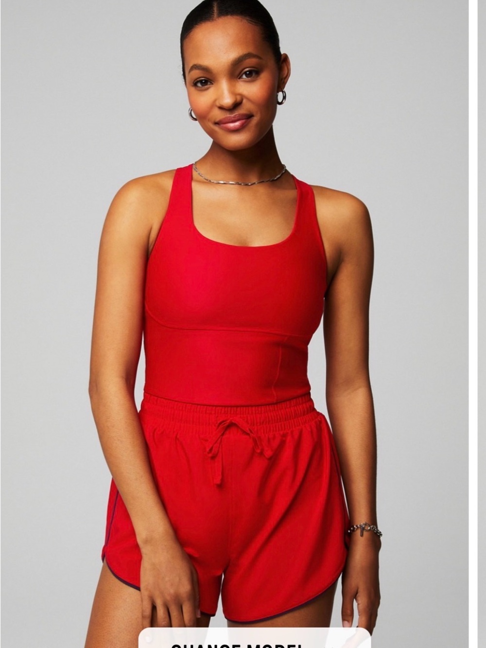 Fabletics Red Sport Short Onesie athletic jumpsuit, Size Medium
